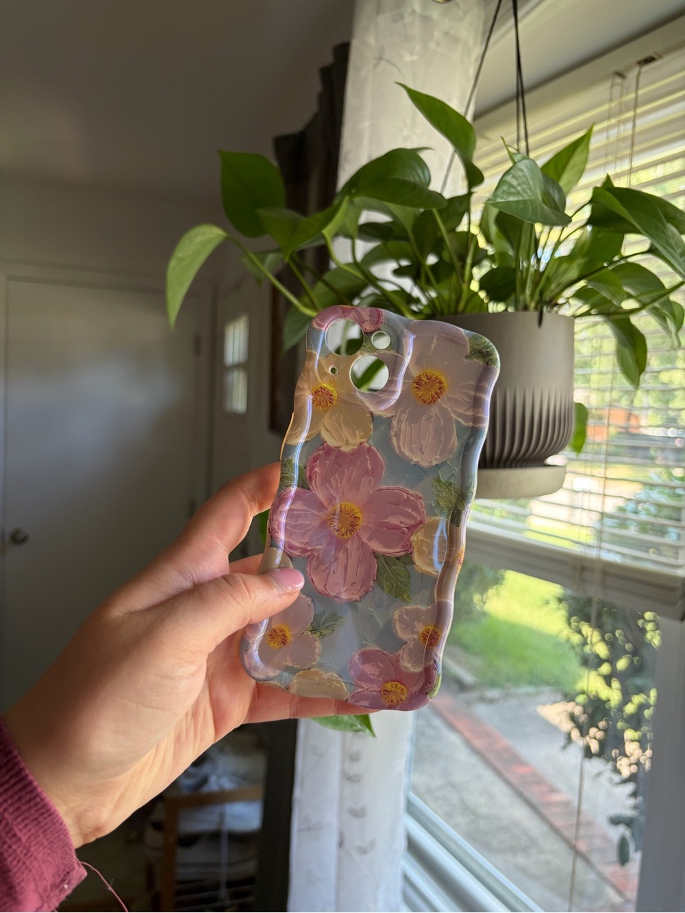 Floral Pink Flower Clear Phone Case - Unknown Brand